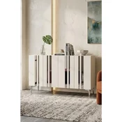 Hanah Home komoda Mia 120, 120 cm, bela / srebrna