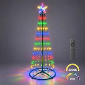 Ekolight Zelena novoletna LED-jelka, 1,5 m, 205 LED, 3000 K + RGB, IP44