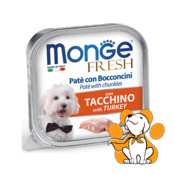 Monge Fresh Pate & Chunkies with Turkey 100g, Pašteta sa Curetinom za Pse