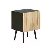 Nočna omarica Berwyn 2357 Svetel les, Črna, 50x40x35cm, Les, MDF plošča