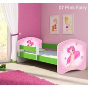 Djecji krevet ACMA s motivom, bocna zelena 180x80 cm 07 Pink Fairy