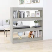 shumee vidaXL Knjižna omara/pregrada betonsko siva 100x30x103 cm