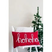Aberto Design Ukrasni jastuk sa novogodišnjim motivom BSY117, 55x35x10 cm, Crveni