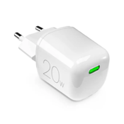 PURO - Polnilni adapter MiniPro USB-C, GaN, 20W, bela