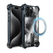 shumee Ovitek za iPhone 15 Pro IBIZU DropGuard Ultra z MagSafe, Noir City, Burj Khalifa