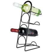 shumee Črno kovinsko stojalo za vino, polica za alkohol, vinska polica za 4 steklenice