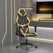 vidaXL Masažna igraca stolica crno-zlatna od umjetne kože