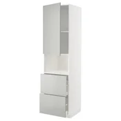 METOD / MAXIMERA Vis.elem.mikrotal. s vratima/2fioke, bela/Havstorp svetlosiva, 60x60x220 cm