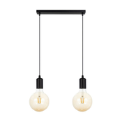 Luster na sajli MIROS 2xE27/60W/230V crne boje
