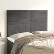 Uzglavlje tamno sivo 144x5x118/128 cm baršunasto