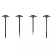 Komplet 4 zelenih reflektorjev z LED IP44 Solar - Mushroom