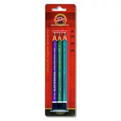 Koh-i-noor svinčnik trikotni grafit debel 2B,4B,6B komplet 3 kosov kovinski
