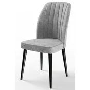 Hanah Home set trpezarijskih stolica Etra 6 kom, siva tkanina Jerry, crne drvene noge