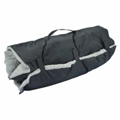 Črna podloga za pse iz sherpa flisa 50x80 cm – Love Story