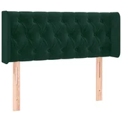 Vidaxl Vzglavje z ušesi temno zeleno 93x16x78/88 cm žamet