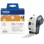 Brother Naljepnice na traci tip DK-11221 Brother, kvadratne višenamjenske naljepnice (23 x 23 mm), bijela, za QL printer za naljepnice,