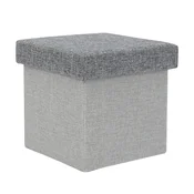 MHOME Zložljiv tabure s pokrovom 25x25xh25cm/siv/poliester, mdf, (5000199773)