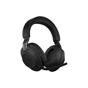 JABRA Evolve2 85 UC stereo slušalke čez uho, optimizirane za UC (Unified Communications), brezžične Bluetooth z možnostjo žične povezave prek 3,5 mm priključka, z aktivnim odpravljanjem hrupa (ANC) in pasivno izolacijo hrupa, barva črna