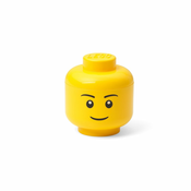 Rumena škatla za shranjevanje v obliki glave LEGO® Boy, 10,5 x 10,6 x 12 cm