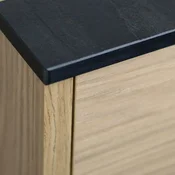 shumee HPL pult za omarico za umivalnik 120 cm 120 x 47 cm črne barve z luknjami