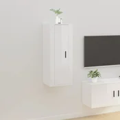 Zidni TV ormaric bijeli visokog sjaja 40x34,5x100 cm