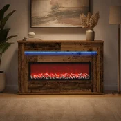 vidaXL Kamin z LED-trakom Star les 130 x 20 x 69,5 cm Inženirski les