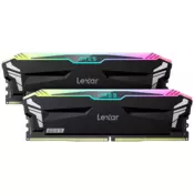 Lexar Ares DDR5 (2×16 GB) 6400 CL32 1,4 V memorija s hladnjakom i RGB osvjetljenjem, dvostruki paket, crna boja LD5EU016G-R6400GDLA