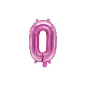 PartyDeco Mini balon iz folije - številka 0 roza 35 cm
