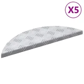 Vidaxl Stopnice Polmesec 5 szt. srebrna 60 x 18 x 2,5 cm Aluminij