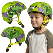 MARVEL COMICS Avengers Hulk Varna kolesarska čelada za fante, športna, nastavljiva 52-56 cm