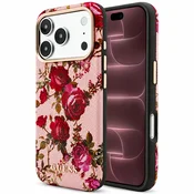 Ovitek Guess Blossom Roses Print MagSafe za iPhone 17 Pro Max/18 Pro Max - pink