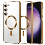 Ovitek Techsuit Luxury Crystal MagSafe za Samsung Galaxy S23 - gold