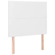 Vidaxl Vzglavje postelje belo 100x5x118/128 cm umetno usnje
