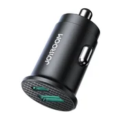 Joyroom Mini 15 W USB-A USB-C avtomobilski polnilnik – črn