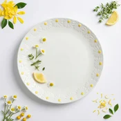 VELIK KROŽNIK ZA SERVIRANJE JEDI 26 CM BELA KERAMIKA DAISY LINE