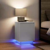 Nocni ormarici s LED svjetlima 2 kom bijeli 38x34x50 cm