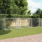 shumee Pasji boks z vrati siv 6x2x1,5 m pocinkano jeklo