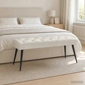 Klop s gumbnim oblazinjenjem Krem 110 x 40 x 46 cm Žamet