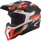 Motokros kaciga LS2 MX703 X-Force Phantom mat narancasto-crvena