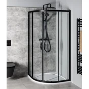 Gelco SIGMA SIMPLY BLACK črni okvirni drsni tuš zaslon 800x800 mm, R550, 6 mm steklo