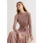 Trendyol Modest Ženska haljina Tctss26Eb00088, Smeda