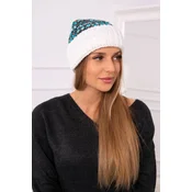 Womens cap Iris K348 white+turquoise