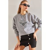 Bianco Lucci Womens Motox Printed Three Thread Raising Sweatshirt
