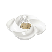 BRANDANI Servirni krožnik 4-delni 24xh3,8cm/porcelan les