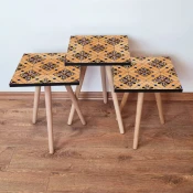 Hanah Home Set klub stocica 3Shp15, 3 komada, Svetloplava