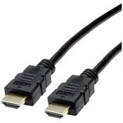 ROLINE Roline HDMI priključni kabel HDMI-A vtič 3.00 m črna 11.04.5933 #####4K UHD\, zaščiten HDMI kabel, (20421247)