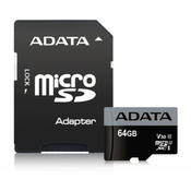 ADATA UHS-I U3 MicroSDXC 64GB class 10+ad AUSDX64GUI3CL10-RA1