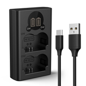 K&F NP-W235 Dual Charger Camera LED, Micro USB and Type-C charging