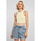 Womens T-shirt Cropped Rib Top soft yellow