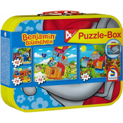 SCHMIDT Puzzle Benjamin Flower 4v1 v pločevinasti škatli (26,26,48,48 kosov)